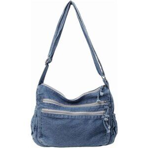 Large Denim Purses for Women Denim Tote Bag Casual Retro Crossbody Lightweight